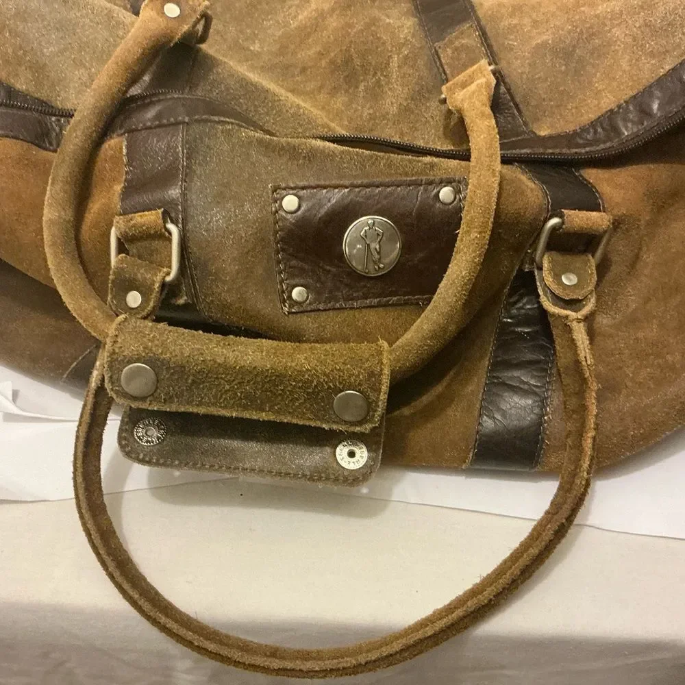 Set o mò ENMON Canvas duffle & travel kit with Brown Leather Trim